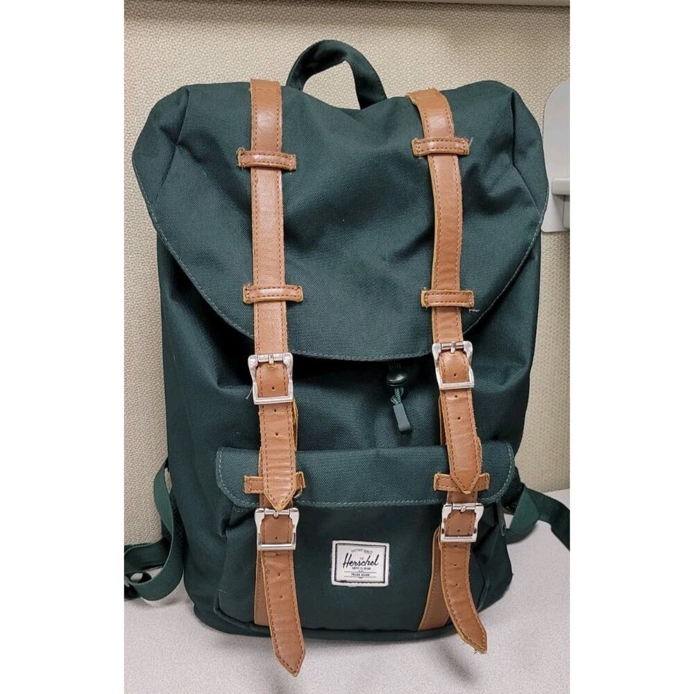 Herschel Supply Company Forest Green Backpack with Tan Straps